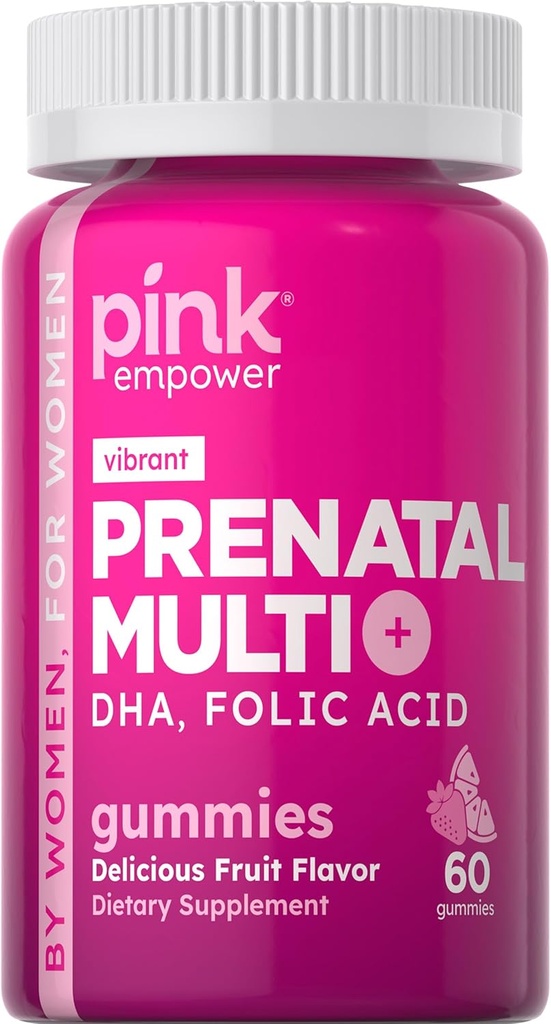 PINK Prenatálne vitamíny 60 Gummies s DHA a kyselinou listovou