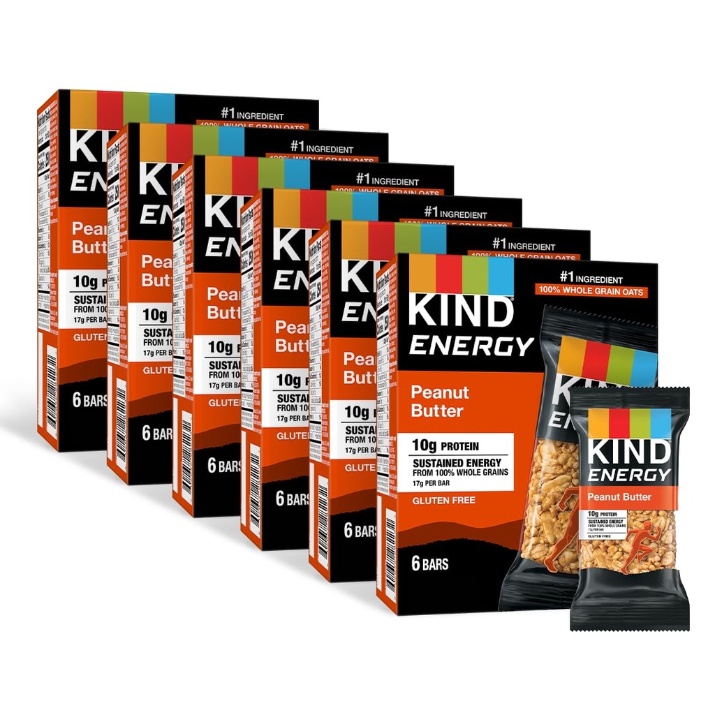 KIND energetické tyčinky, arašidové maslo, zdravé snacky, bezlepkové, 10g proteínu, 36