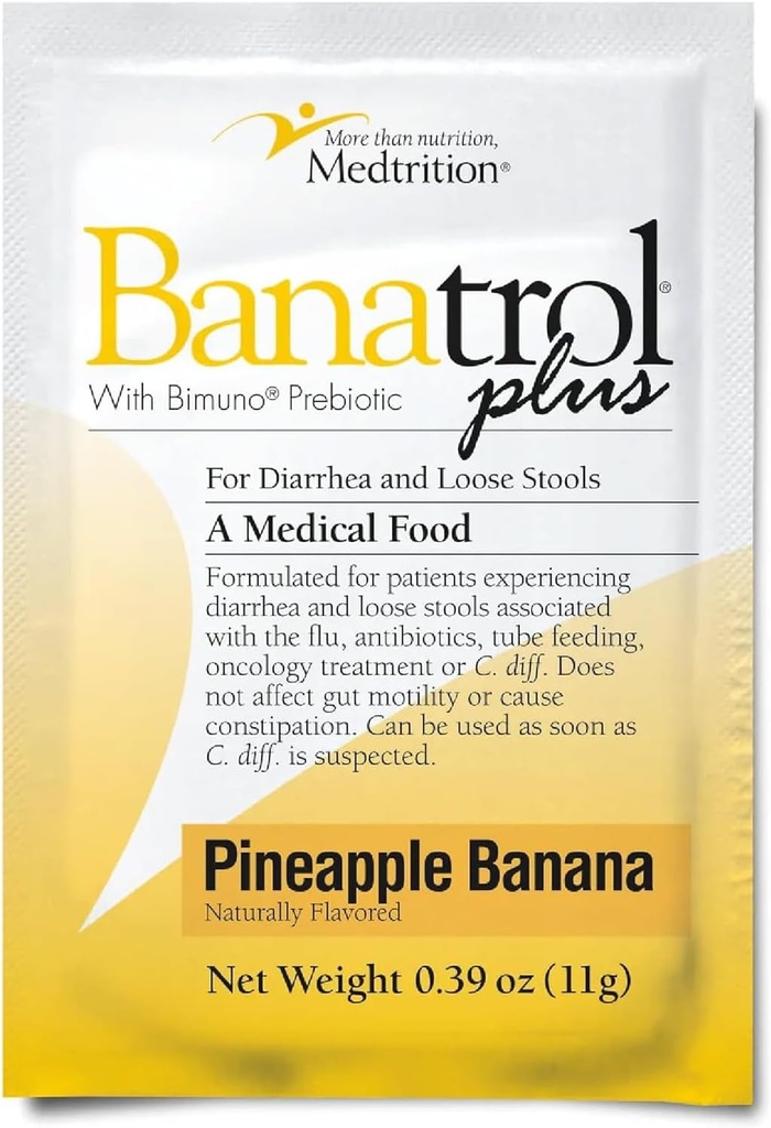 Banatrol® Natural Anti-Hraeal s prebiotikami, Relief from Chronická hnačka, IBS, Opakované hnačka, klinicky podporované lekárske jedlo, non-Constipation, 25 Servings (Pineapples)
