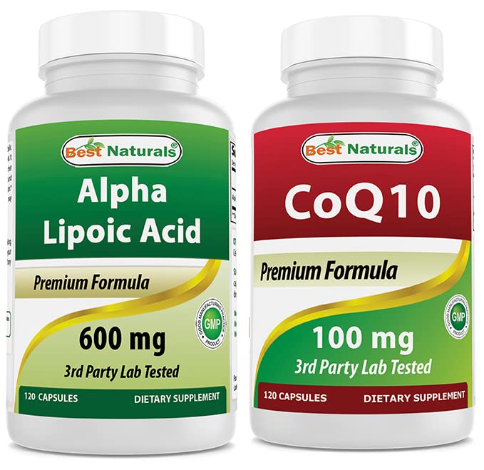 Najlepšie prírodné Alpha Kyselina lipoová 600 mg & COQ10 100 mg
