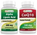 Najlepšie prírodné Alpha Kyselina lipoová 600 mg & COQ10 100 mg