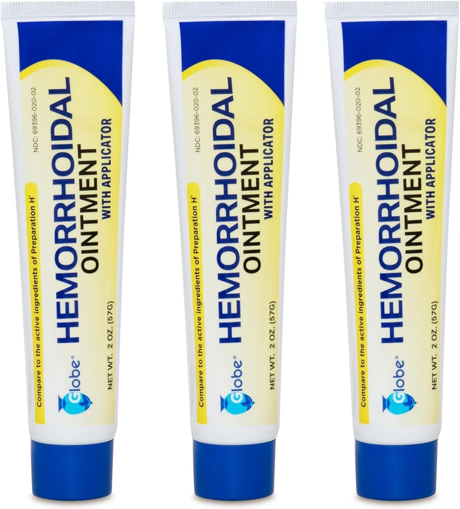 Hemorrhoidal Pain Relief Ointment 2 oz (56g) Per Tube Hemorrhoid Treatment for Fast Acting Itch, Swelling, and Maximum Strength Pain Relief (3 Pack)