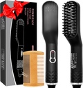 Vyrovnávanie brada pre mužov, Premium ohriate brada štetec w/Anti-Scald Feature,Beard rovnanie Comb,Unikátny otec deň narodeniny Valentines Dary pre mužov ho otec priateľ vianočné pančuchové Stuffers