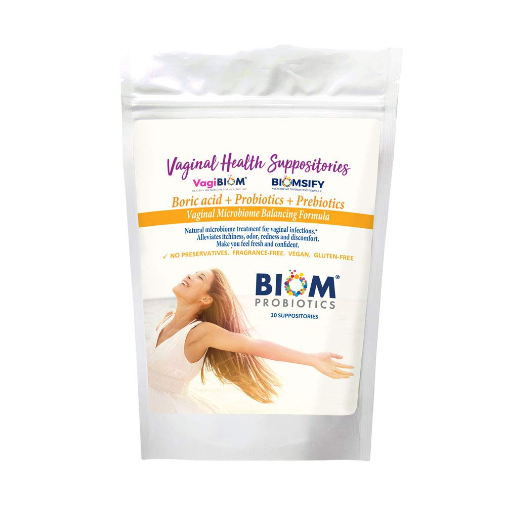 Biom Probiotiká Prebiotiká Kyseliny boritej. Feminín Zdravotný probiotikum pre infekcie & pH Essentials VEGAN,PARABEN-FREE (10)