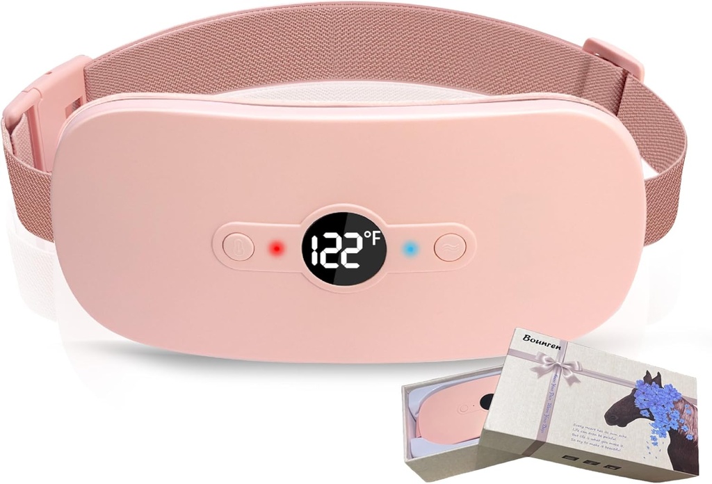 Bounren Prenosný Vykurovací pad na obdobie Kŕče, Prenosné bezdrôtové Kúrenie Pad s delikátnou darčekové krabice, Soft Pink