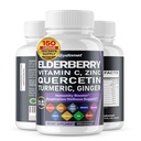 Brusnice Quercetin Brusnice Turmeric Tart Cherry Ginger Vitamín C Vitamín D3 Zinok Čierne korenie -150 Kapsule- vyrobené v USA