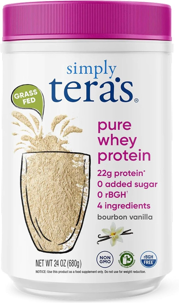 Iba tera je čistá srsť proteín prášok - tráva Fed Vanilla srsť proteín prášok, čisté, vyrobené bez umelých sladidiel, non-GMO, Kosher, rBGH-free, sója-free - 24 Oz