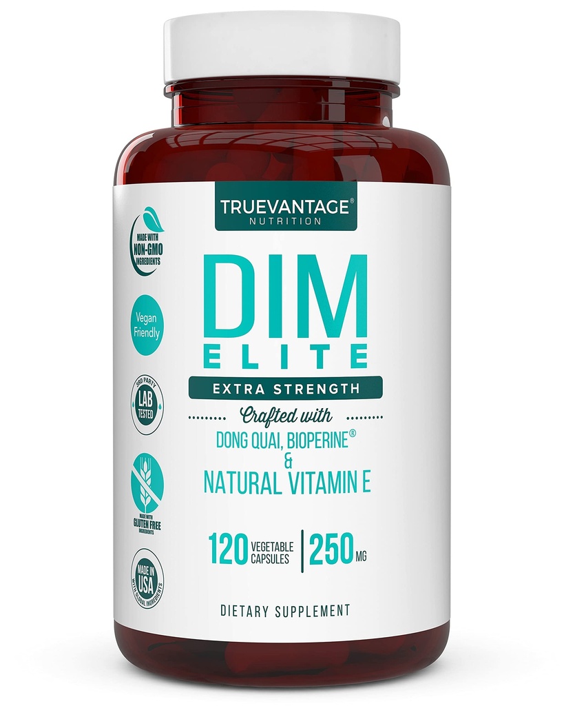 DIM doplnok 250 mg (Diindolylmetán) - Plus Dong Quai, prírodné vitamín E a bioPerín - podporuje Menopauza Relief & Hormonal akné - Hormonálna podpora rovnováhy pre ženy a mužov-Veggie Caps