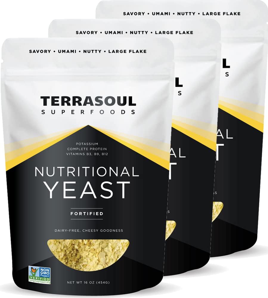 Terrasoul Superfoods Premium Nutritional Cutest Flakes, 3 Lbs (Pack of 3), Fortifikovaný, Savory Superfood for Vegan Cheese, Seasoning, and Plant-Based Protein Boost