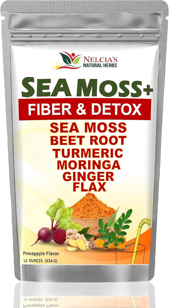 Milk thestile with Sea Moss and Turmiric Supplement Powder for Immune support, Body Cleanse and detox Included BeetRoot, Moringa, Dandelion, Burdock and Own Seeds 16 unca (28 porcií)
