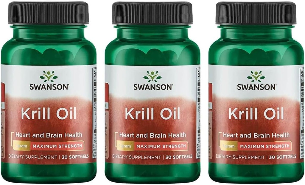 Swanson EFAS- Krill Oil - Maximálna sila - 1 g, 30 Softgels (3 balenia)