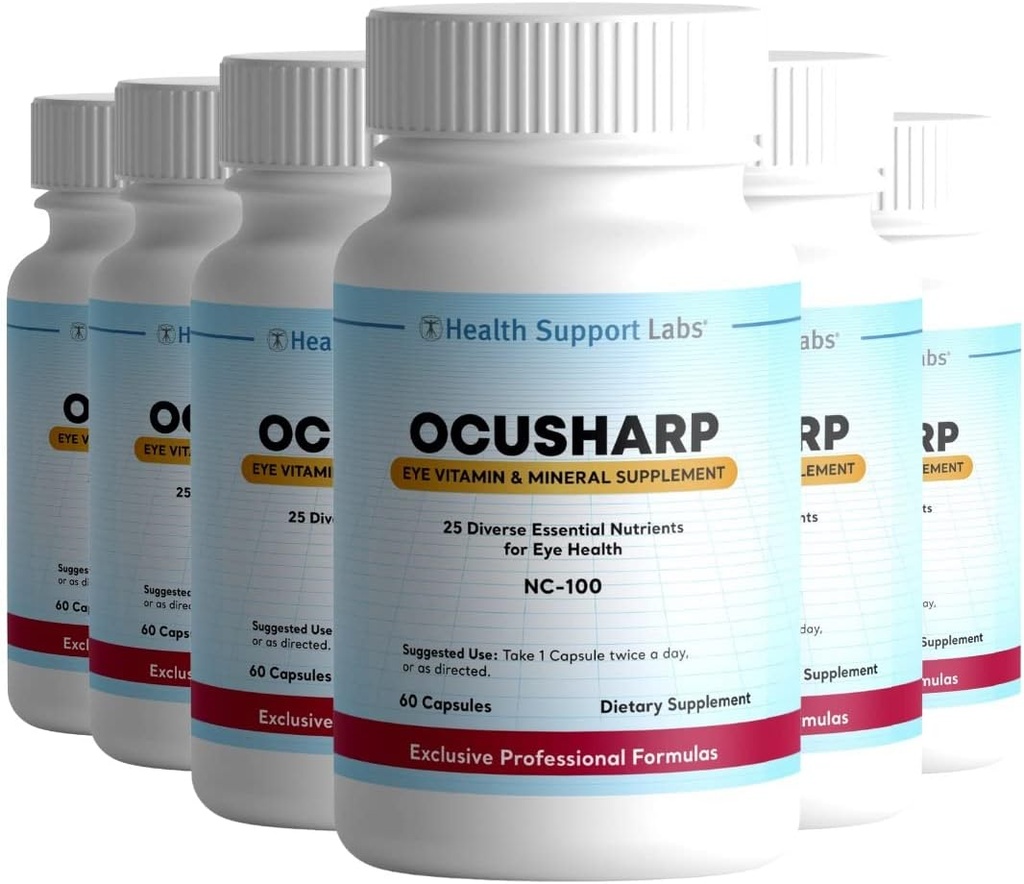 Ocusharp Vision Health Formula s Zeaxantin, Lutein, Čučoriedkové Extract, Eyebright & More - Očné vitamínové doplnky, 60 kapsúl (6)