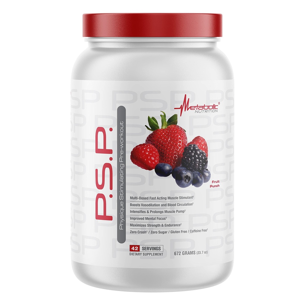 Metabolická výživa P.S.P. Fyzika Stimulujúca predvypracovanie 672g Zero Sugar Caffeine Free (Ovocná rana)
