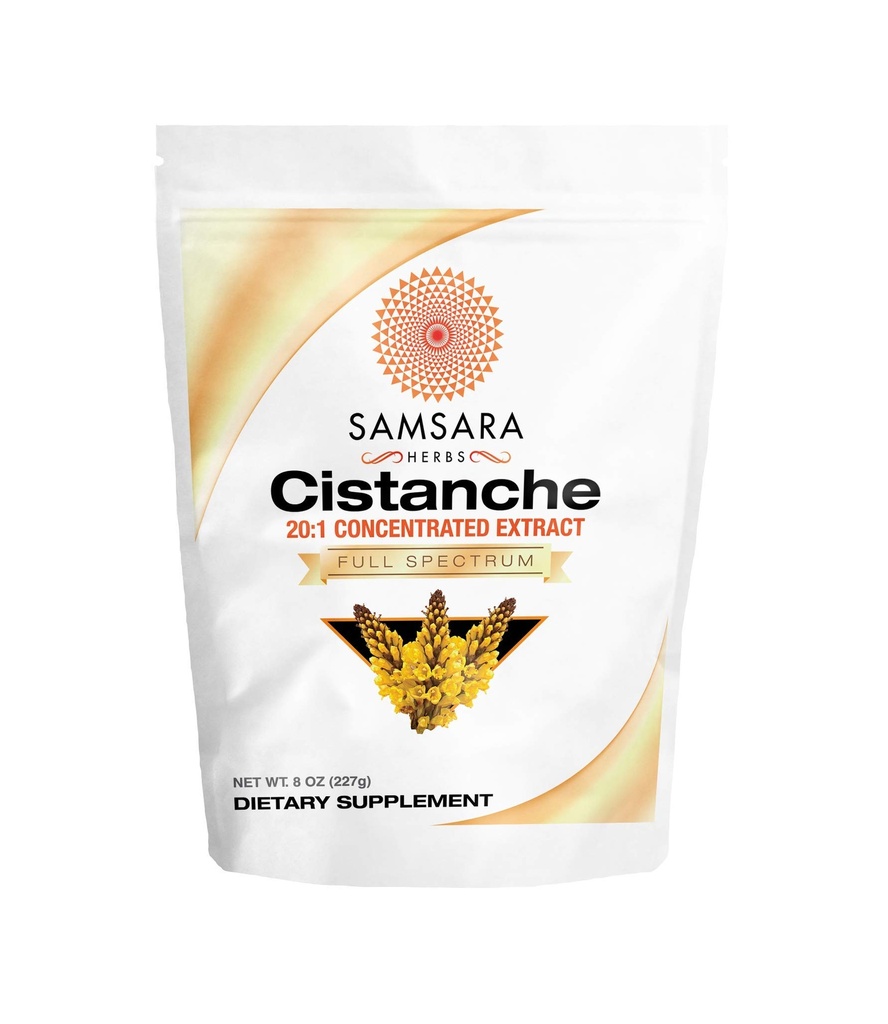 Samsara Herbs Cistanche Extract Powder (8oz) 20:1 Koncentrácia - Made in The USA - 3. Party tested - Sila, vitalita a nálada (Huge 2950mg Serving)