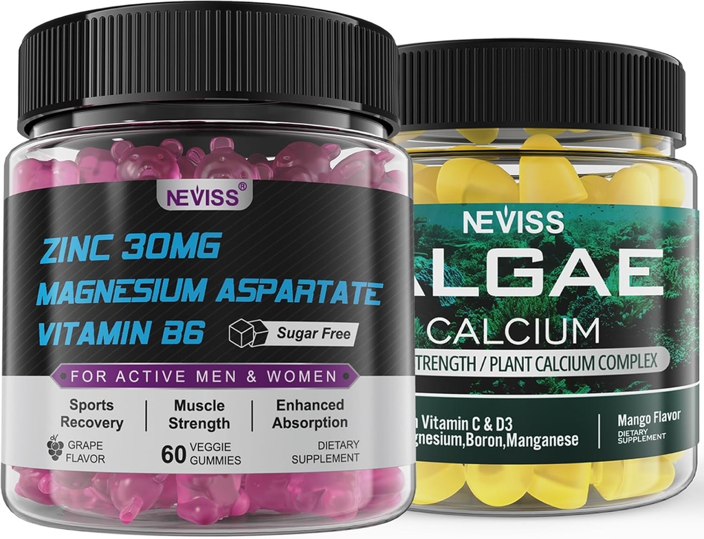 NEVISS Algae Calcium Gumies s zinkom a horčíkom doplnok
