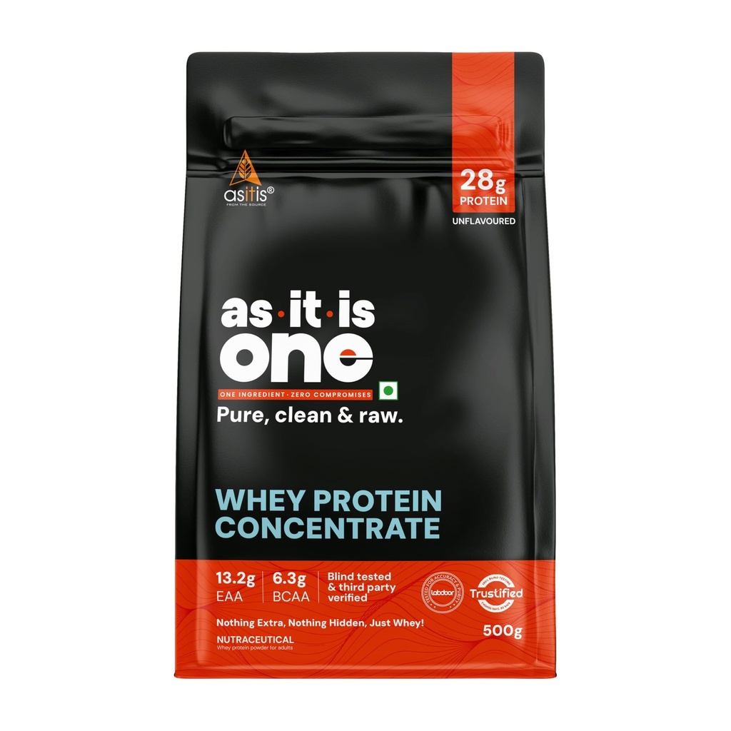As-IT-is Nutrition Srvátkový proteínový koncentrát 80% Neochutený, Labdoor Certified No Conservatives Gluten-free Non-GMO Neochutený a nesladené (500gm/17.6 Oz)