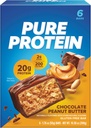 Čisté proteínové tyčinky, vysoký obsah bielkovín, výživné nánosy na podporu energie, nízky obsah cukru, bezlepok, čokoládové arašidové maslo, 1,76 obj. % (pack of 6)