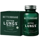 Betterbrand Better Lungs Health Pack - BetterLungs & BetterLungs Detox Tea Bundle - Denné Resporatory Health Supplement - 15X Bylinné čajové tašky + 60 Kapsule