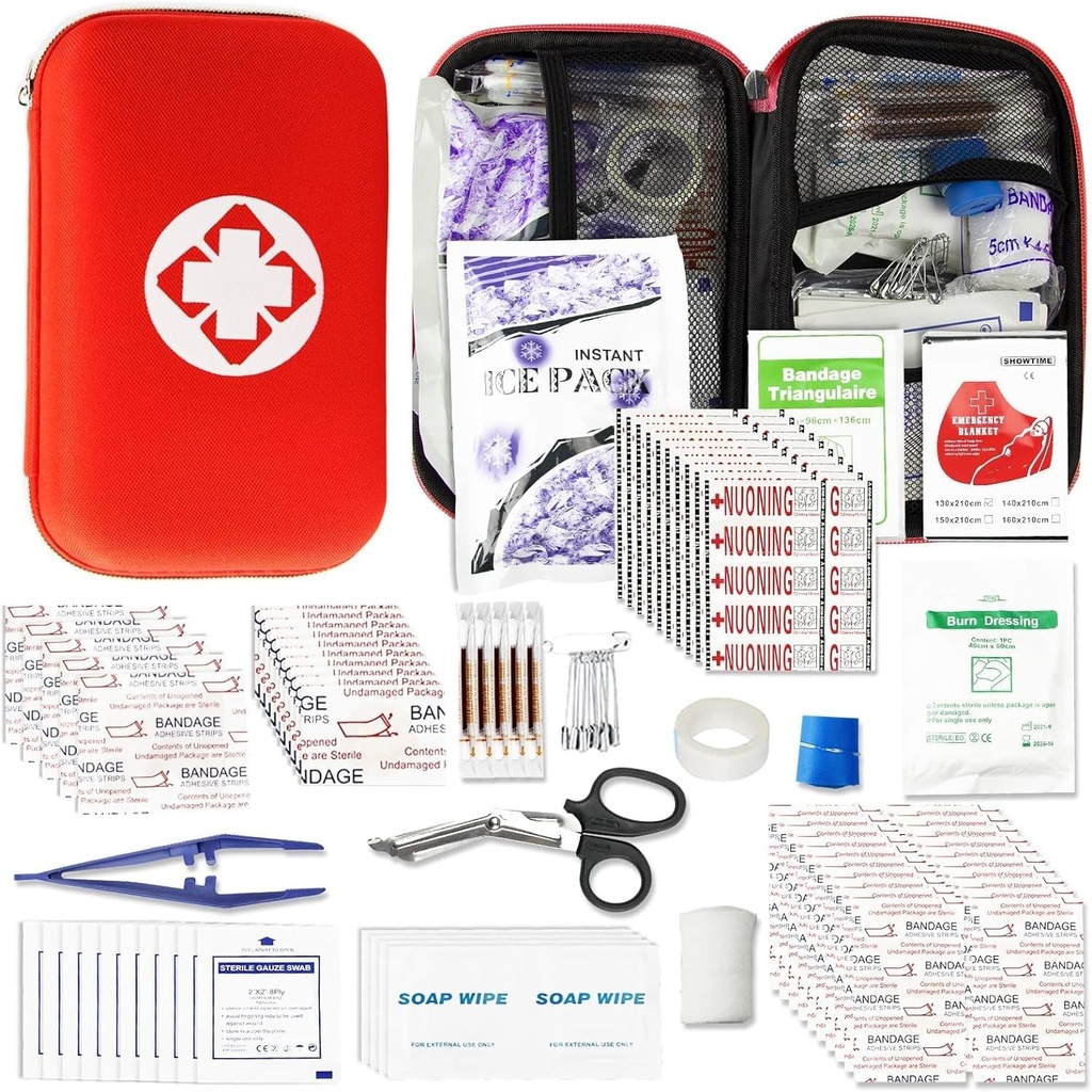 Prvá pomoc Kit pre domáce turistiky Camping Outdoor Sport, 275 Pieces Survival Supplies Emergency Kit, Mini Gear Bag so základnou prvej pomoci Základy pre núdzové prípady anjel želanie