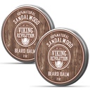 Viking Revolution Sandalwood Brada Balm - Brada maslo s arganovým olejom, bradový zmäkčovač pre mužov s jojobovým olejom - bradový zvlhčovač pre mužov s včelím voskom - bradový vosk pre mužov (2oz, 2 balenie)