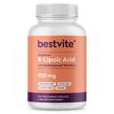BESTVITE R-Lipoic Acid 100mg Stabilizovaná s Bio-Enhanced® Na-RLA (120 Vegetariánske kapsule) No Stearantes - No Flow Agents - Vegan - Non-GMO - Gluten Free