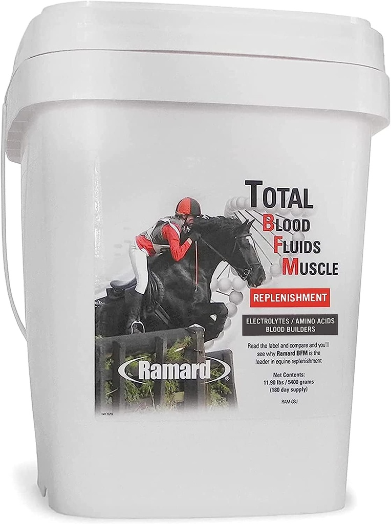 Ramard krv Fluids svalová  Replenishment pre preteky koní - Konské doplnky s elektrolyty, Blood Builder, a svalového staviteľa, prášok doplnky pre kone hry vysoký výkon, 11.9 libier Tub