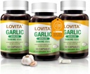 Lovita Odorless Cesnak Kapsule, 5000mg Fresh Cesnak Ekvivalent, 1,25% Allicin Extract, Supports Heart, Krvný tlak, Cholesterol & Immune System, Non-GMO, Gluten-Free, 180 Vegan Kapsule