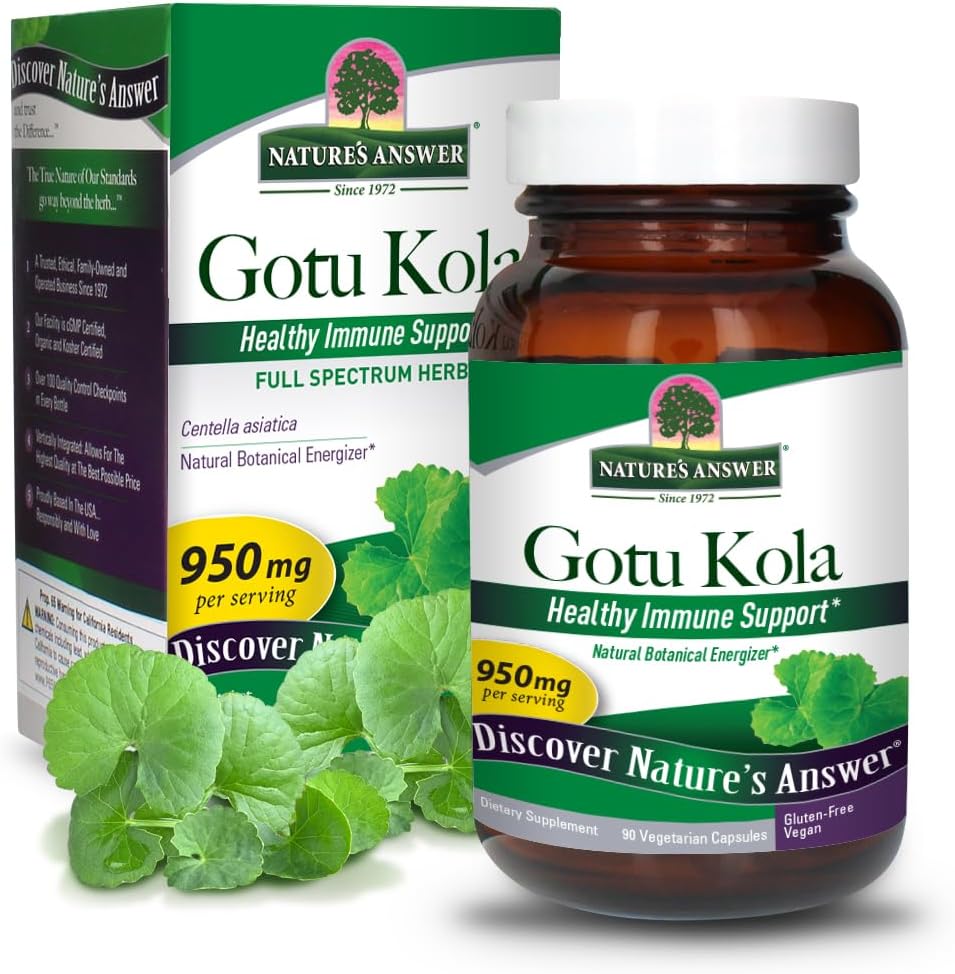Nature's Answer Gotu-Kola Herb Vegetarian Capsules, 90-Count