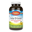 Carlson - Solar D Gems, Vitamín D3 a Omega-3 Supplement, 2000 IU (50 μg) Vitamín D3, 115 mg Omega-3s EPA a DHA Supplement, Wild Caught, Udržateľne Zdroj, citrón, 360 Softgels