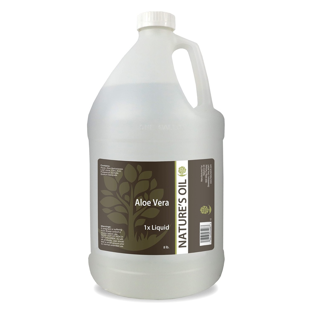 Prírodný olej Aloe Vera Liquid 1x, 8kg (1 Gallon) Pure Aloe extrakt pre starostlivosť o pleť, starostlivosť o vlasy, a DIY osobná starostlivosť