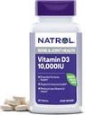 Natrol Vitamín D3 10 000 IU tablety, podporujte svoje imunitné zdravie, 60 počet