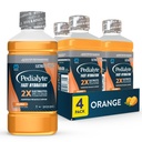 Pedialyte Fast Hydration Electrolyte Solution, Orange, Hydratácia Nápoj, 33,8 Fl Oz (Stoj zo 4)