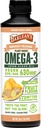 Barlean 's Ginger Peach Vegan Omega 3 Supplement, Liquid Algae Oil with 630 mg EPA & DHA, Plant Based Omegas from Algal Oil, Non-GMO & Gluten Free, 16 oz