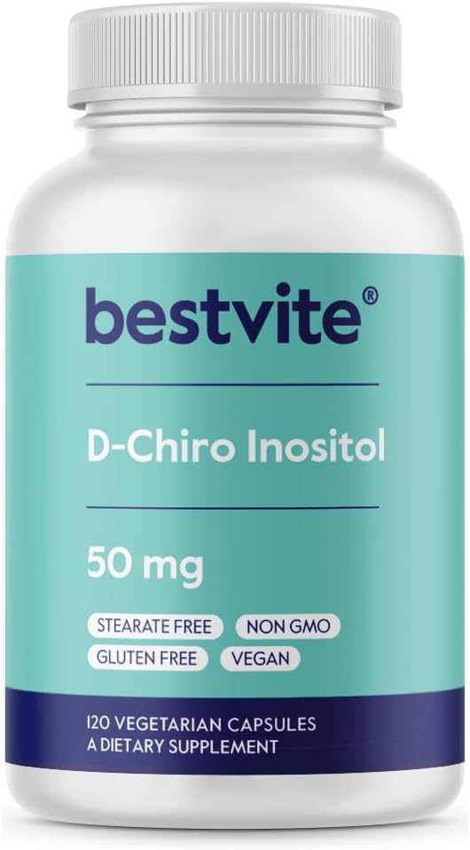 BESTVITE D-Chiro Inozitol (120 Vegetariánske kapsuly) - No Stearates - Vegan - Non GMO - Gluten Free