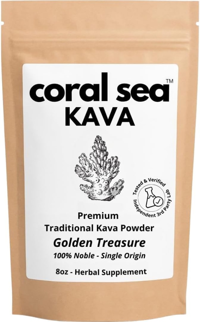 Kava prášok Noble Kava Kava Root Drink Vanuatu Tradičné Grid čaj upokojujúce pozdvihnutie silný prírodný horký chuť Zlatý poklad 8oz