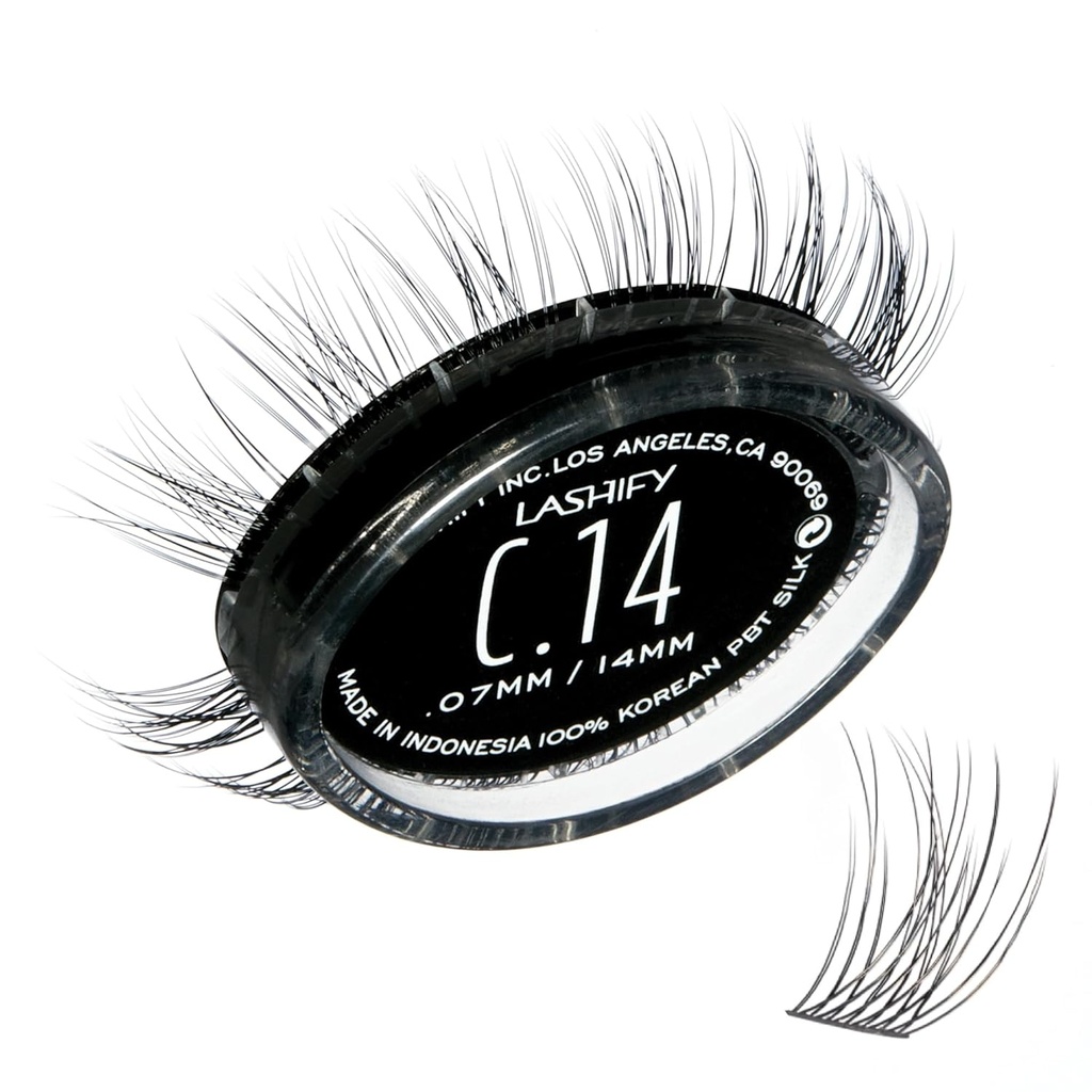 Lashife Curl 14mm Gossamer DIY predĺženie rias Refill, čierna, ľahko falošné riasy pre prirodzený vzhľad