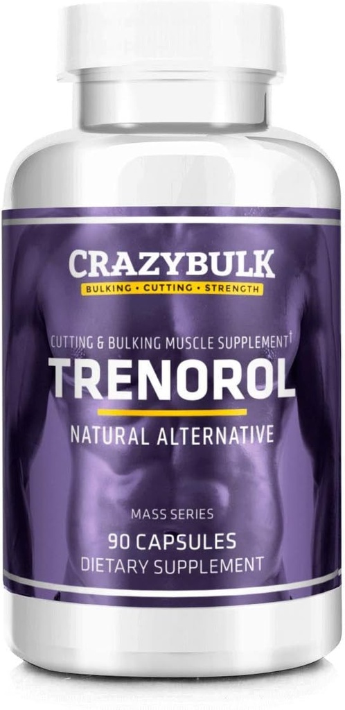 Trenorol Natural Bodybuilding Supplement for Mass Muscle Gains, Rezanie a zmesové fázy, Sila a kondicionovanie (90 Kapsule)