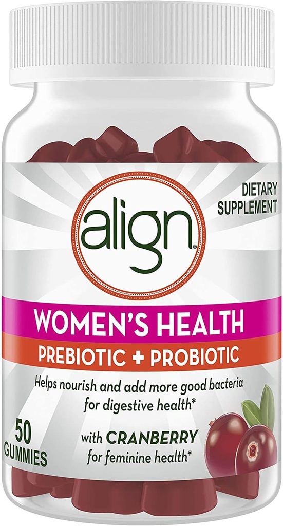 Zarovnajte dámske prebiotické probiotické doplnky Gumies, Cranberry 50 Ct