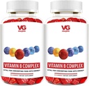 VITA GLOBE B Complex Gummy Vitamíny - Jahodová chuť s vitamínom C, Niacín, B6, B12 a biotín pre energiu, zdravie srdca a podporu mozgu, 120 grófov (séria 2)