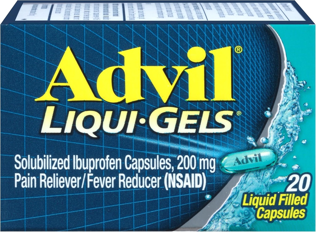 Advil Pain Reliever/Fever Reducer Liqui-Gels 200mg - 20 ot, balenie po 3