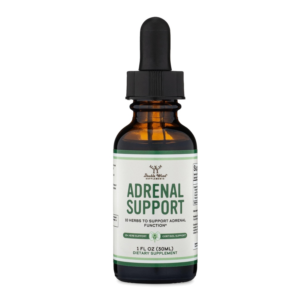Adrenal Suplements (Liquid Drops) - 10 Organické adaptogény pre nadobličiek únava (jeden mesiac dodávky) Cortisol manažér pre zmiernenie stresu (10 apoptogénne byliny pre adrenálne zdravie) podľa Double Wood