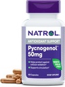 Natrol Pycnogenol Kapsule, Antioxidačná ochrana, Doplnok chráni proti bunkovej oxidácii a vekovo súvisiace škody, European Maritime Pine Bark Extract, Podpora cirkulácie, 50 mg, 60 Počet