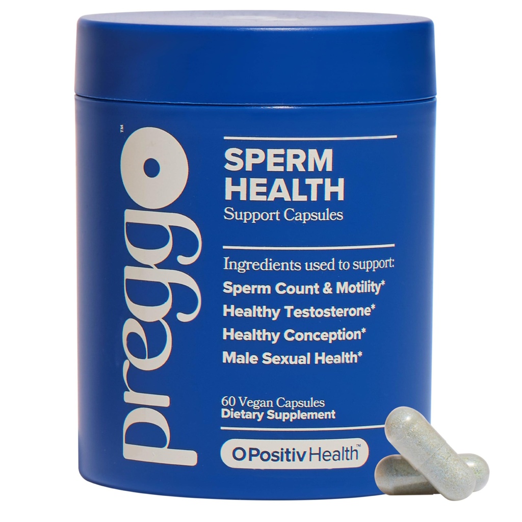 O Positiv Preggo Sperm Zdravotné kapsule od Muži - OBGYN-formulované pre Vylepšený Sperm Count & Motility s Tongkat Ali, NAC, Alpha Lipoic Acid 