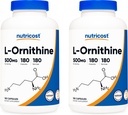 Nutricost L-Ornithine 500 mg; 180 kapsúl (2 fľaše)