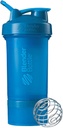 BlenderBottle Shaker fľaša s pilulkou Organizátor a skladovanie pre Protein Powder ProStak System, 22-Ounce, Cyan