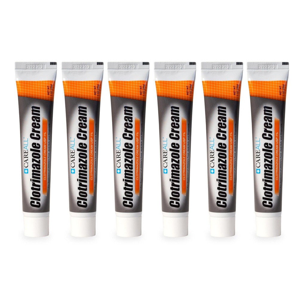 CareAll Clotrimazole Antimykotický krém 1% USP 1.0 oz. (6 balenia), Cures Most Athlete