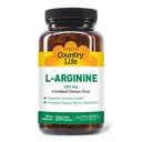 Country Life L-arginín Caps s vitamínom B-6, 500mg, 200 Vegan Kapsule, Certified Gluten Free, Certified Vegan
