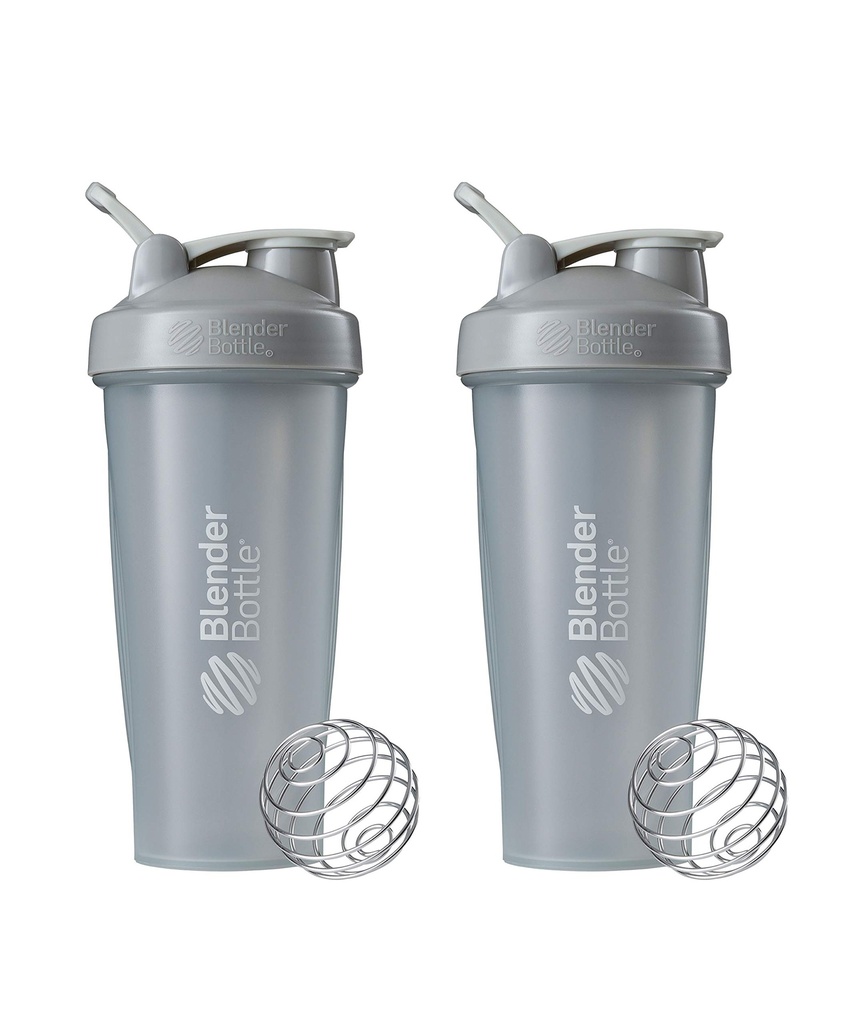 BlenderBottle Classic fľaša Shaker Perfektné pre proteínové Shake a pre cvičenie, 28-Ounce (2 balenia), Pebble Grey