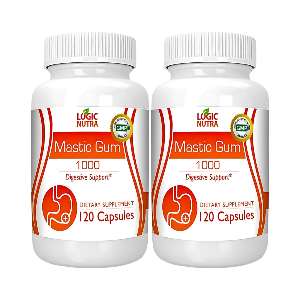 Mastic Gum Kapsule - Natural Gastrointestinal Suplement, 1000mg per Serving - 120 Kapsule (2 fľaše)