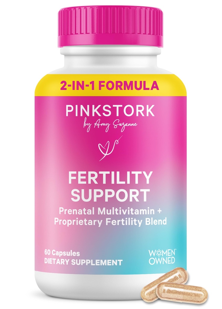 Pink Stork Fertility Doplnky pre ženy 2-in-1 Conception Support with Inositol, Vitex & Vitamíny 